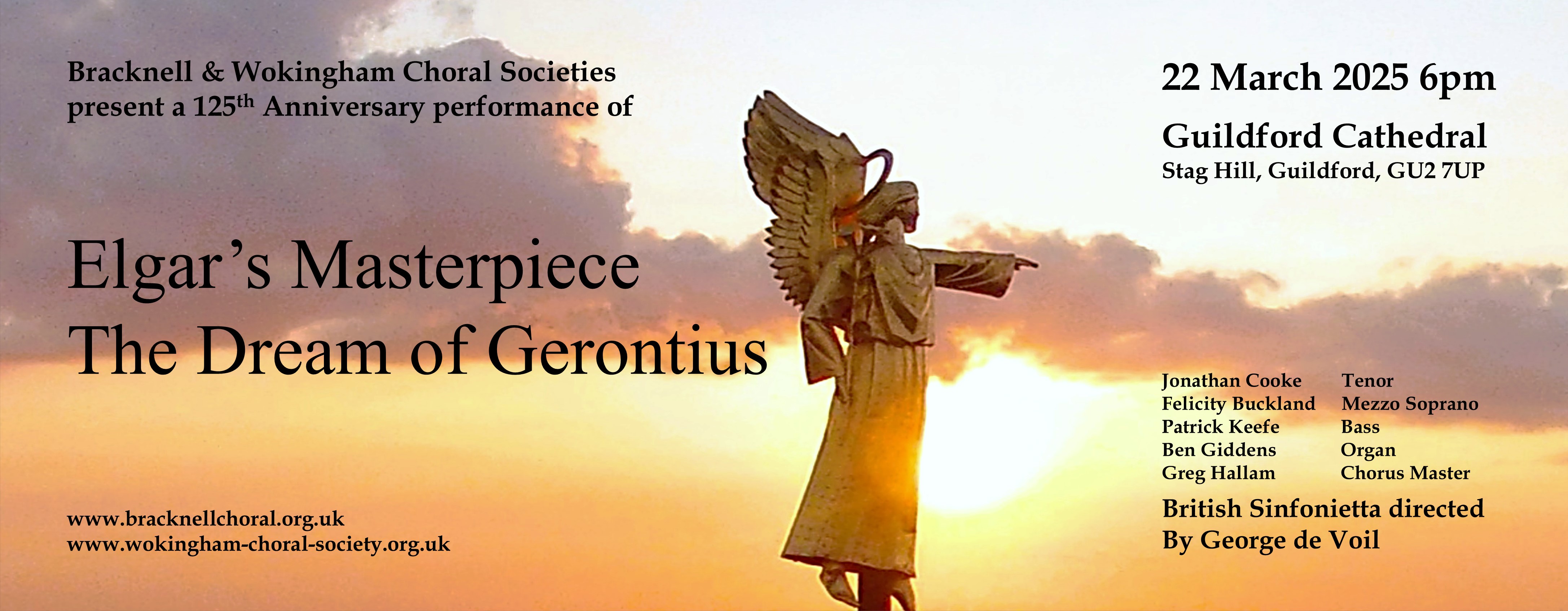 125th Anniversary performance of Elgar’s Dream of Gerontius at Guildford Cathedral in collaboration with Bracknell Choral Society 125th Anniversary performance of Elgar’s Dream of Gerontius at Guildford Cathedral in collaboration with Bracknell Choral Society