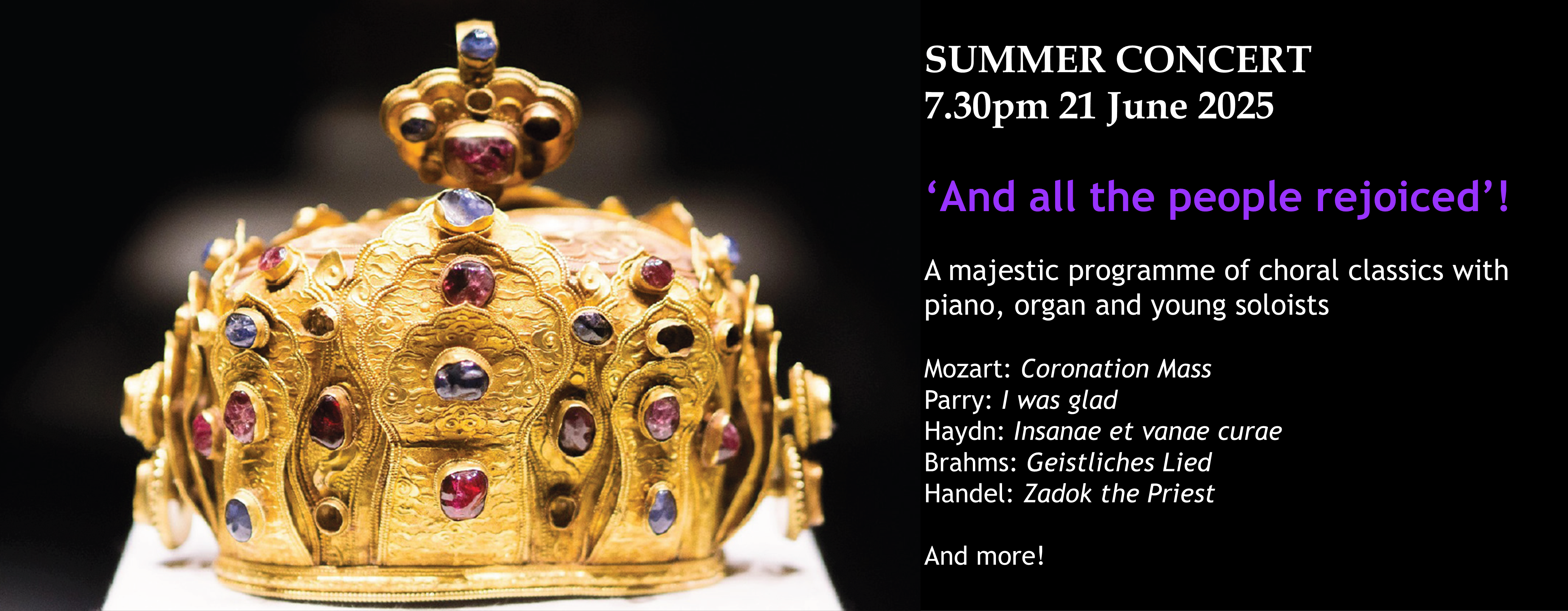 'And all the people rejoiced' - A Majestic Programme of Choral Classics with Piano, Organ and young soloists